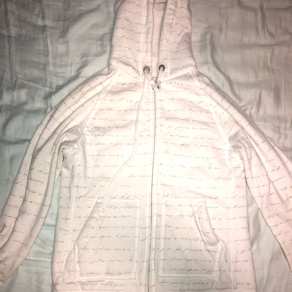 White zip up sweatshirt!